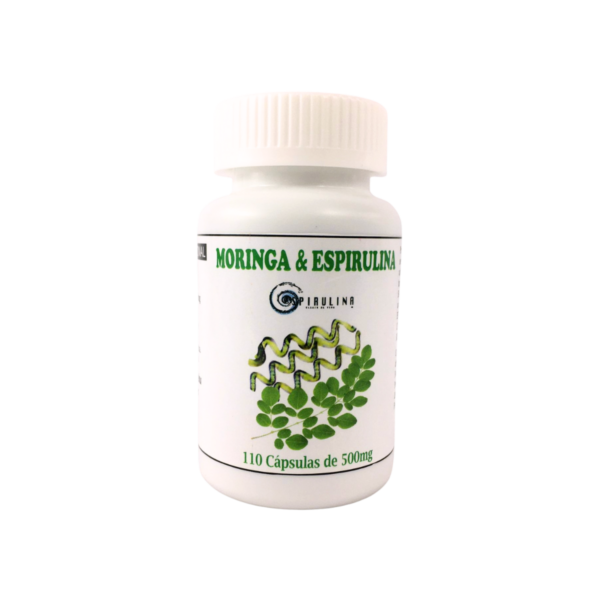 110 Capsulas de Moringa oleifera con Spirulina maxima de 500mg