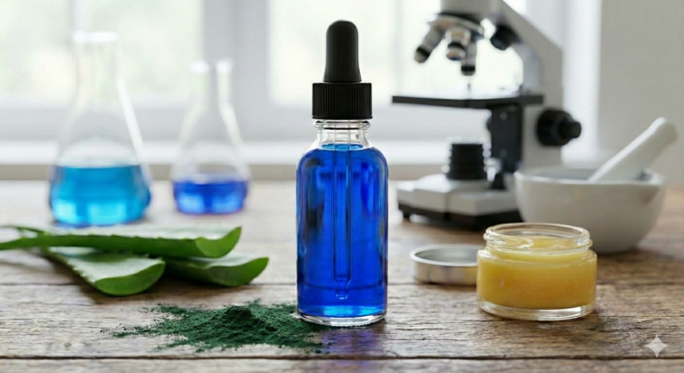 La ficocianina es un pigmento natural extraído de la Spirulina máxima